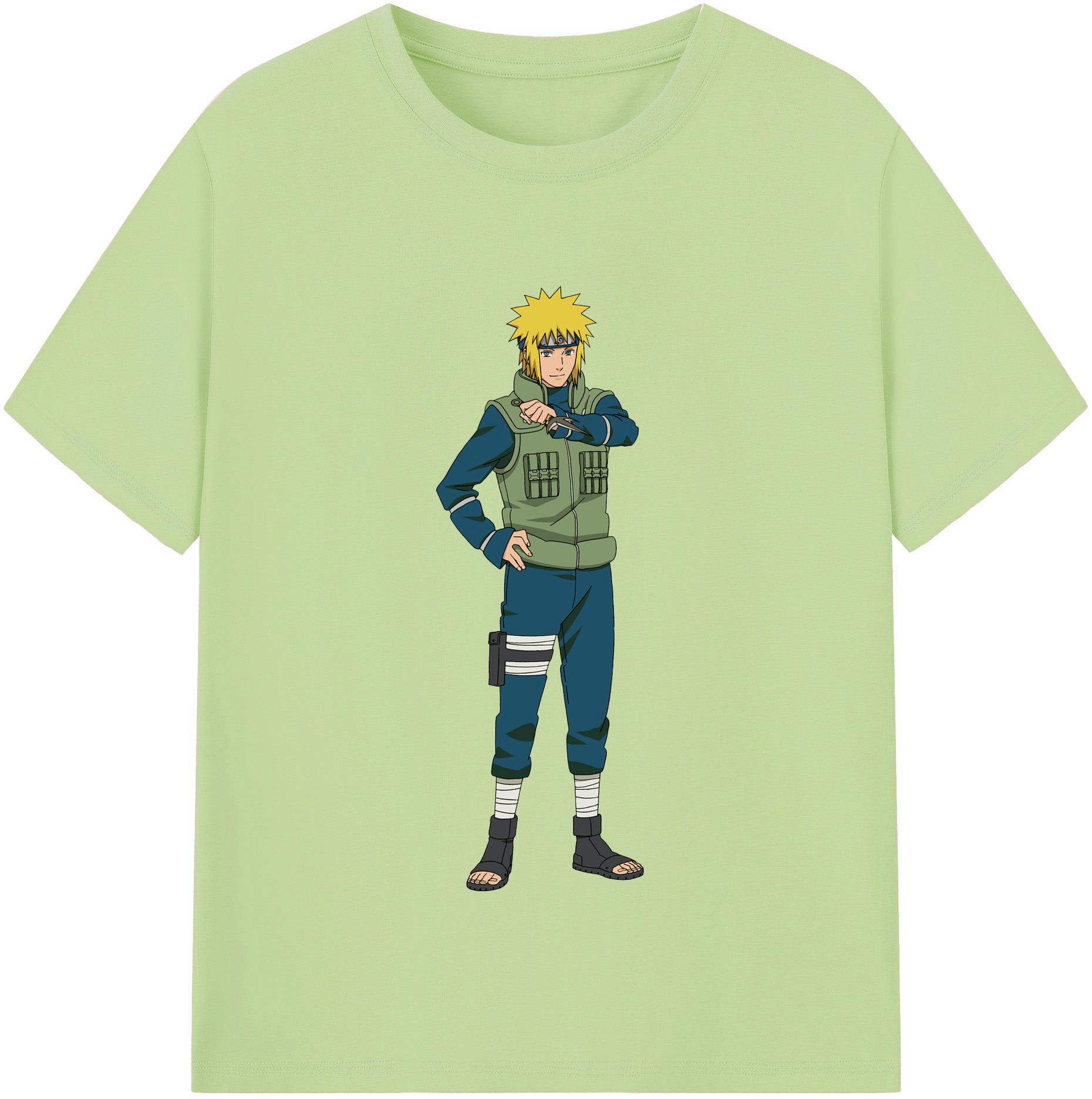 （画像用） NARUTO -ナルト- 波風 ミナト Namikaze Minato 綿100％半袖Tシャツ（フロントプリント）